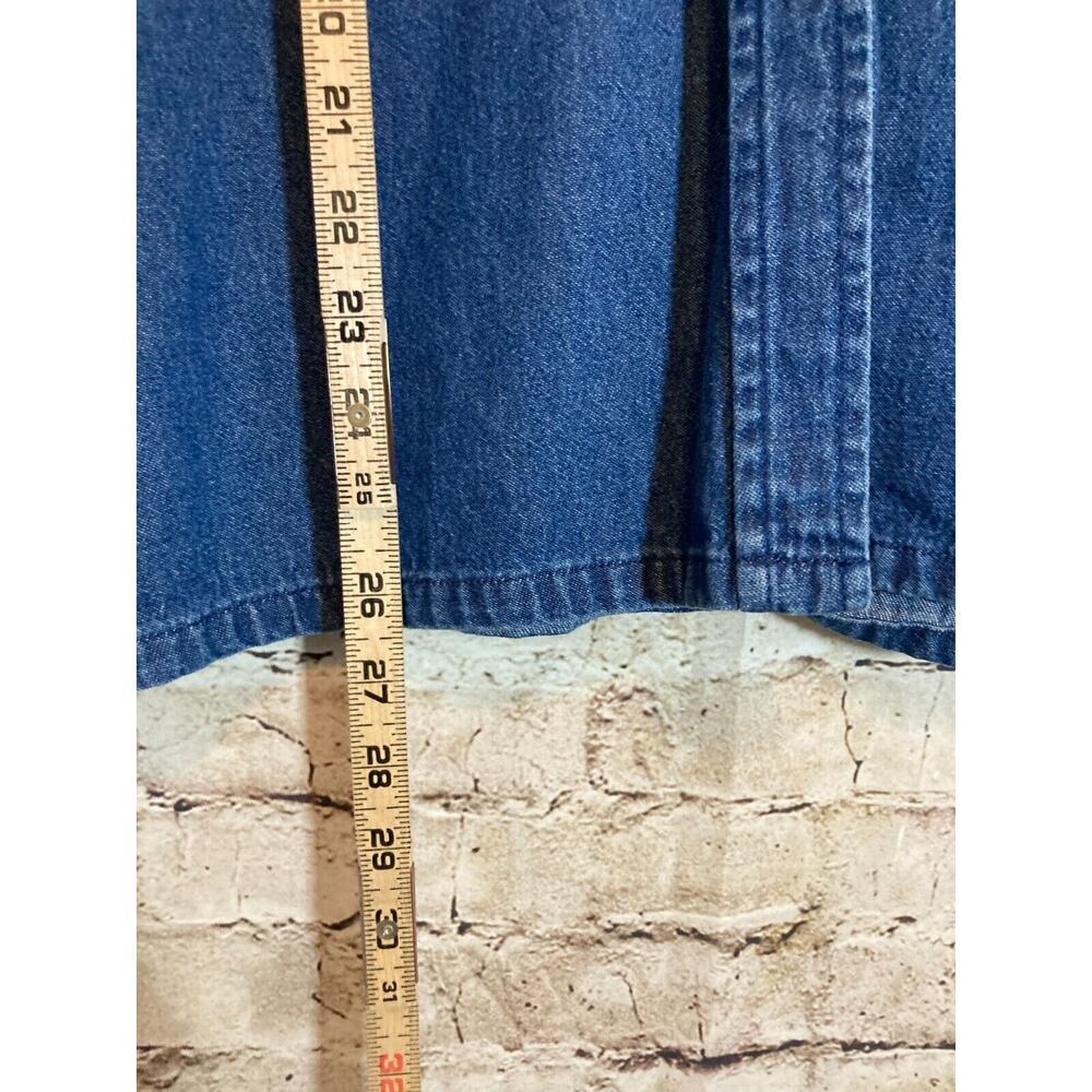 Vintage Longaberger Top‎ Womens Medium Denim Blue Jean Button Up Patriotic Stars - Picture 8 of 12